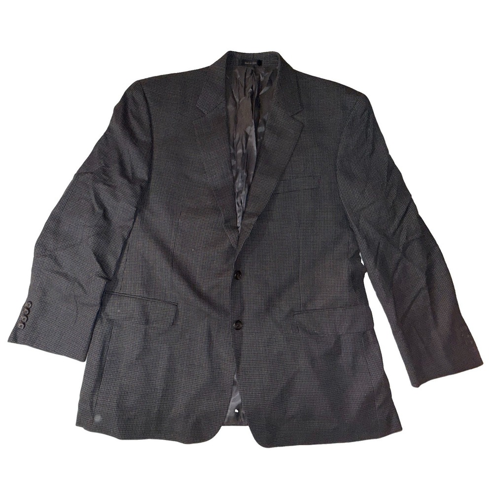 Ralph Ralph Lauren Blazer Mens 46R Gray Brown Houndstooth Jacket Preppy Coat